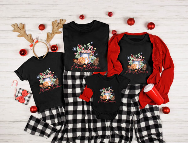 Семейни Коледни тениски с MERRY CHRISTMAS