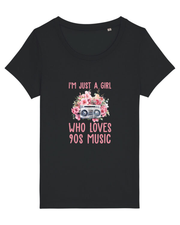Ретро Дамска тениска с надпис I'M JUST A GIRL WHO LOVES 90S MUSIC - Image 2