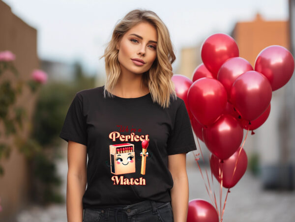 Тениски за двойки с надпис WE ARE PERFECT MATCH