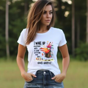 Унисекс тениска с надпис I WAKE UP