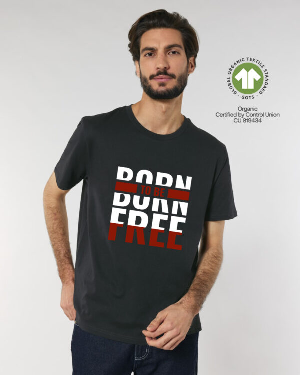 Мъжка тениска с надпис BORN TO BE FREE