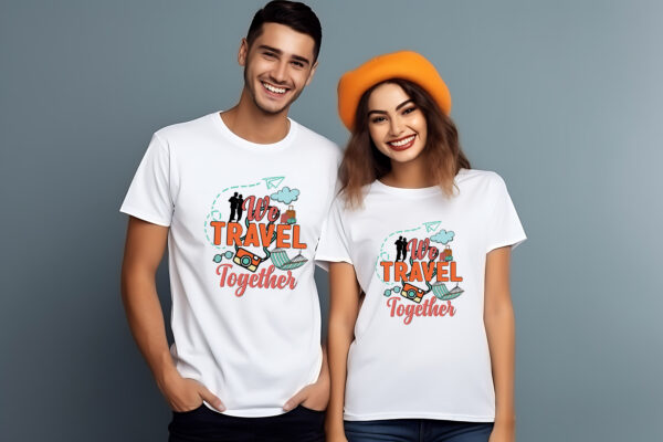 Тениски за двойки WE TRAVEL TOGETHER