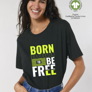 Унисекс тениска с надпис BORN TO BE FREE