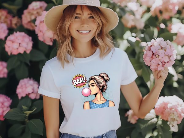 Унисекс тениска POP-ART GIRL BAM - Image 2