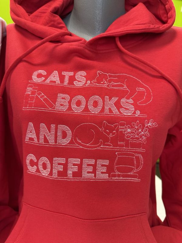 Суитчър с бродерия CATS, BOOKS AND COFFEE - Image 2