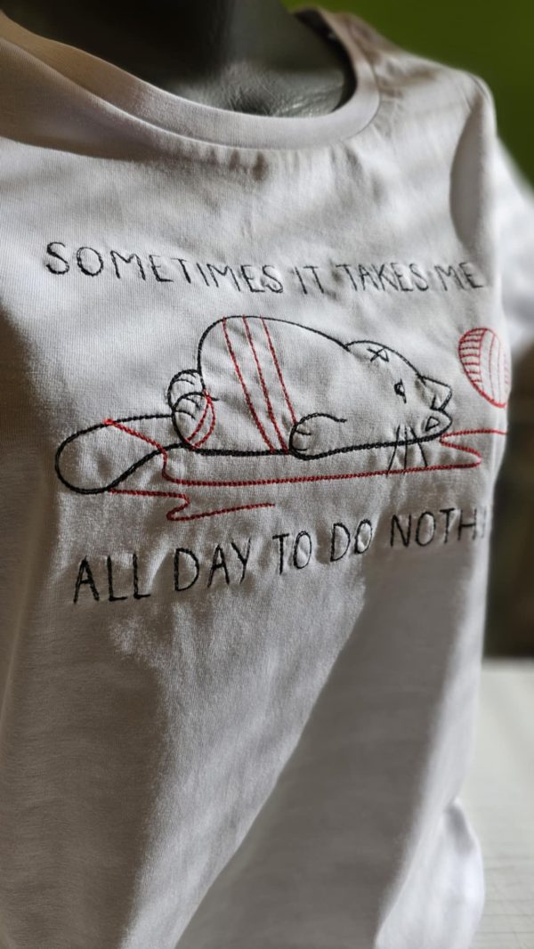 Дамска тениска с бродерия SOMETIMES IT TAKES ME ALL DAY TODO NOTHING - Image 2