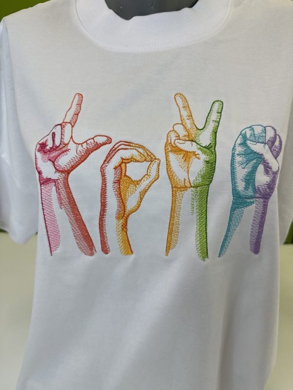 OVERSIZED тениска с МНОГОЦВЕТНА бродерия LOVE - Image 5
