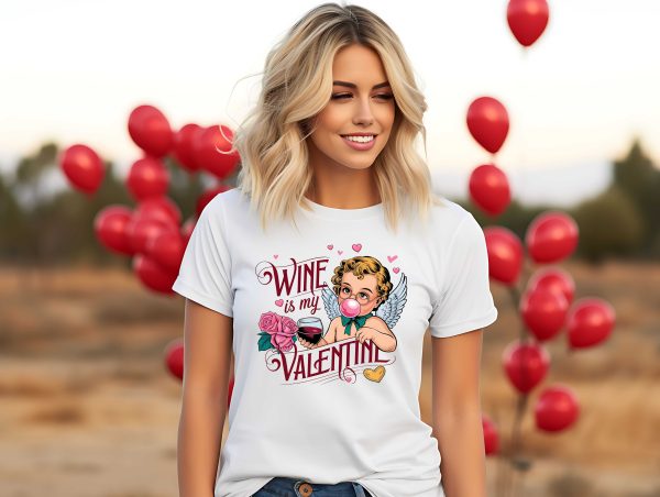Дамска тениска WINE is MY VALENTINE