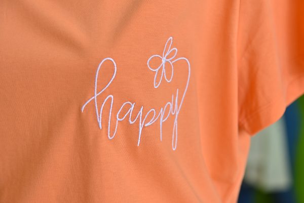 Дамска тениска с бродерия HAPPY - Image 2