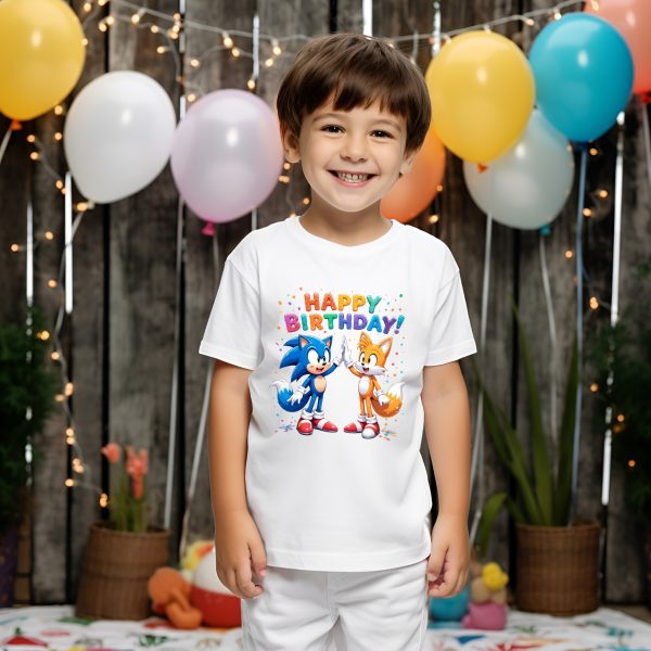 Детска тениска с SONIC HAPPY BIRTHDAY