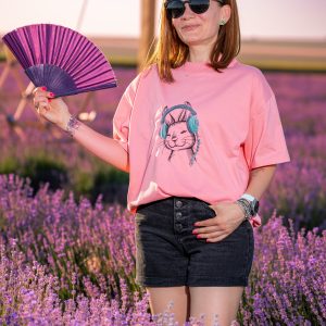OVERSIZED тениска с бродерия МУЗИКАЛНО ЗАЙЧЕ