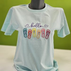 Унисекс тениска с бродерия HELLO SUMMER