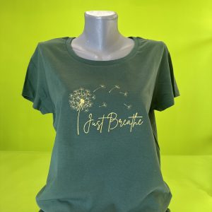 Дамска тениска с бродерия JUST BREATHE