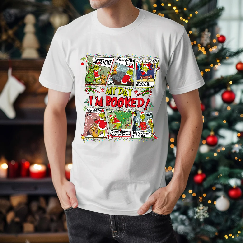 Коледна тениска с GRINCH, MY DAY I'm BOOKED