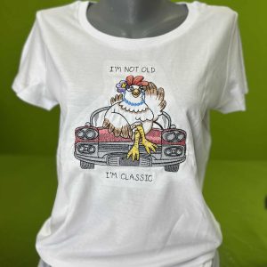 Дамска тениска с бродерия I'M NOT OLD I'M CLASSIC