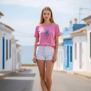 Дамска oversize тениска с бродерия МАМА