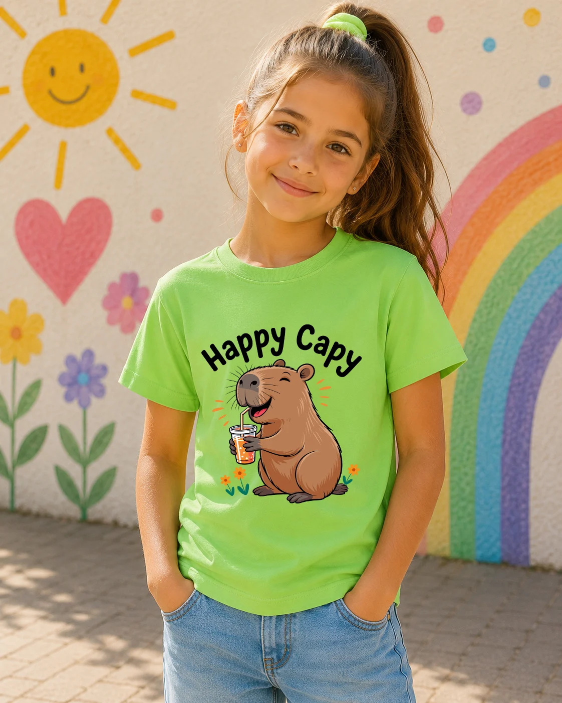 Детска тениска с HAPPY CAPY