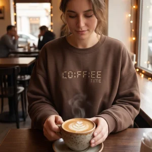 Дамска овърсайз блуза с бродерия COFFEE TIME