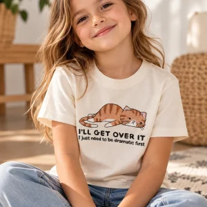 Детска Тениска с бродерия GET OVER IT